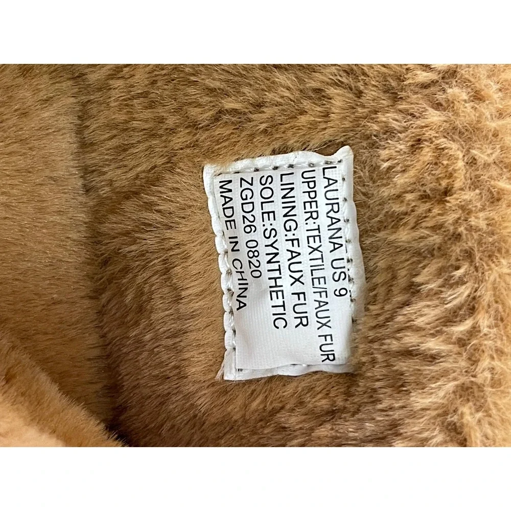 Bebe Women's Tan Suede Faux Fur Trimmed Winter‎ Boots Size 9